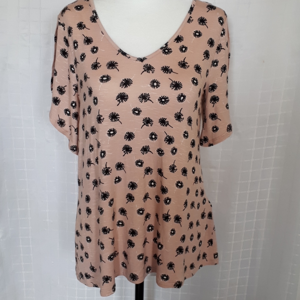Max Jeans Women Split Short Sleeve Top Blouse